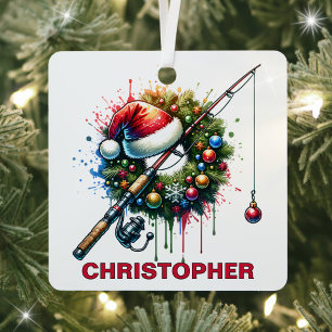 Weihnachtsfischen Lover Individuelle Name Ornament Aus Metall