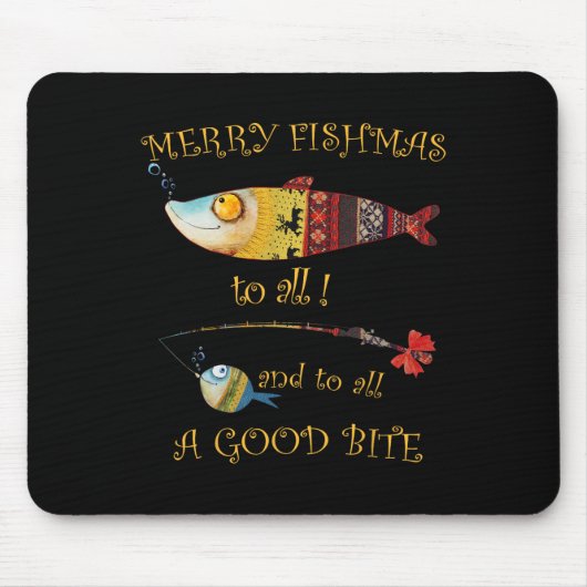 Weihnachtsfischer Frohe Fischmas Aller Fischer Mousepad (Vorne)