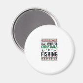 Weihnachtsfischerei hässliches Sweatshirt-Design Magnet (Vorderseite/Rückseite)