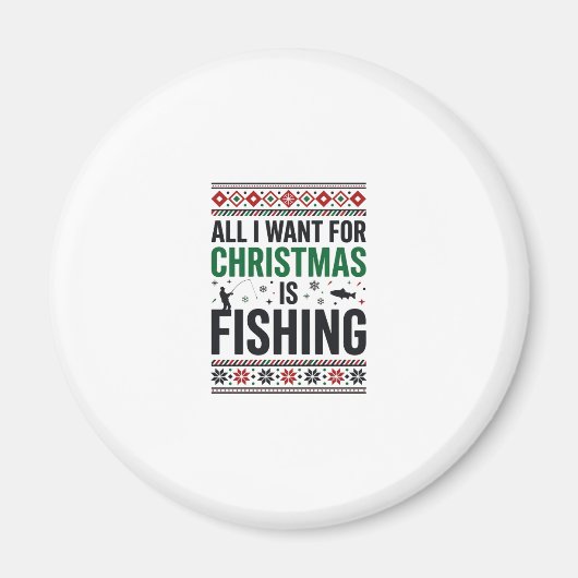 Weihnachtsfischerei hässliches Sweatshirt-Design Magnet (Vorne)