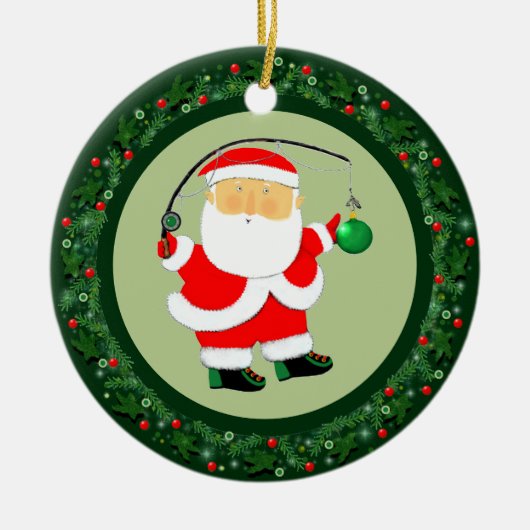 Weihnachtsfischfang Keramik Ornament (Vorne)