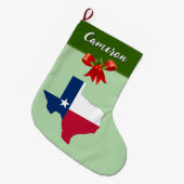 Weihnachtsflagge des Staates Texas Großer Weihnachtsstrumpf (Vorderansicht (hängend))