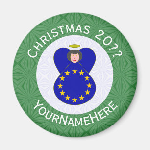 Weihnachtsflagge Engel der Europäischen Union pers Magnet