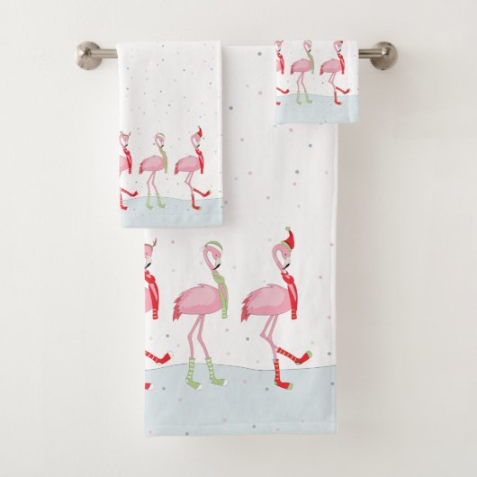 Weihnachtsflamingo Badhandtuch Set (Insitu)