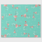 Weihnachtsflamingo-Drehungsverpackungspapier Geschenkpapier (Flach)
