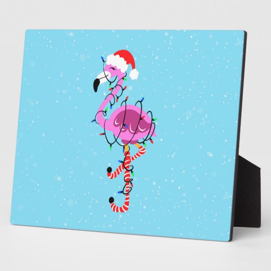 Weihnachtsflamingo Fotoplatte (Seite)