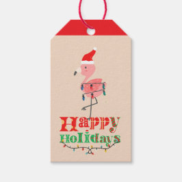 Weihnachtsflamingo Geschenkanhänger