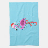 Weihnachtsflamingo Geschirrtuch (Vertikal)