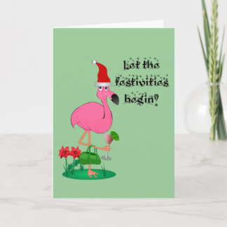 Weihnachtsflamingo-Gruß-Karte Feiertagskarte