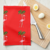 Weihnachtsflamingo Handtuch (Viertel Falte)