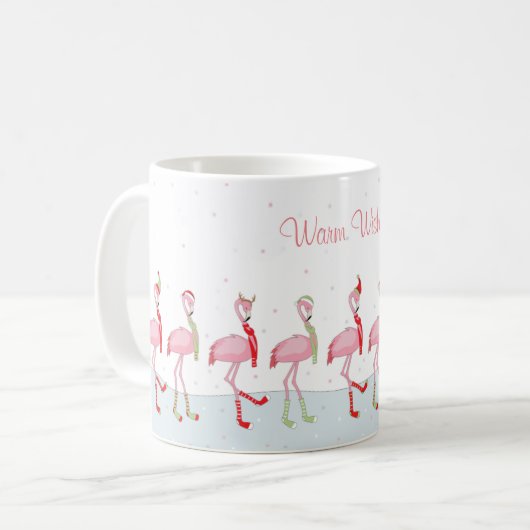 Weihnachtsflamingo Kaffeetasse (Vorderseite Links)