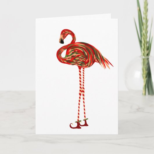 Weihnachtsflamingo Karte (Vorderseite)