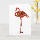 Weihnachtsflamingo Karte (Gelbe Blume)