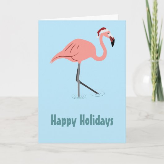 Weihnachtsflamingo Karte (Vorderseite)