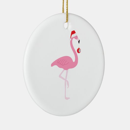 Weihnachtsflamingo Keramik Ornament (Rechts)