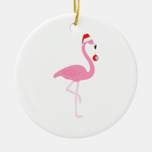 Weihnachtsflamingo Keramik Ornament