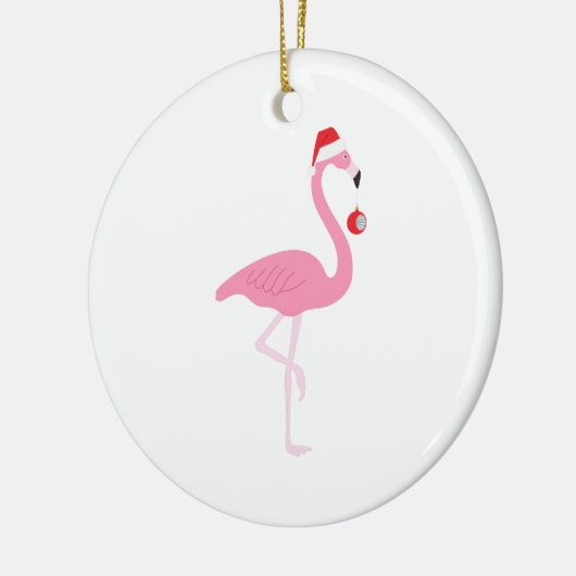 Weihnachtsflamingo Keramik Ornament (Links)