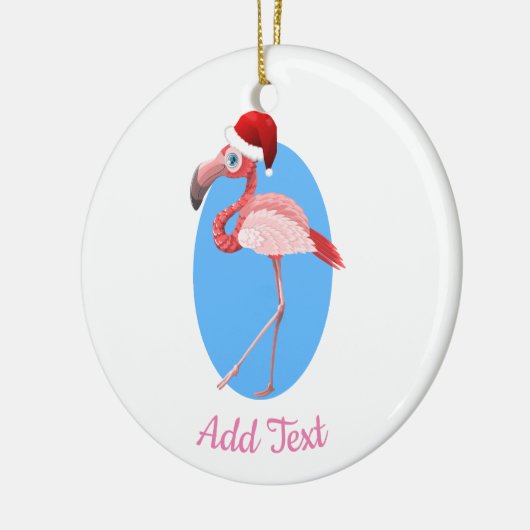 Weihnachtsflamingo Keramik Ornament (Links)
