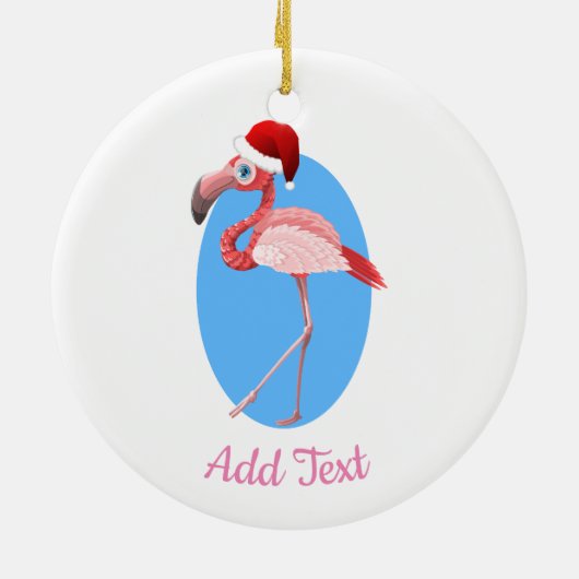 Weihnachtsflamingo Keramik Ornament (Hinten)