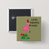 Weihnachtsflamingo-Knopf Button (Vorne & Hinten)