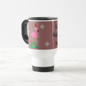 Weihnachtsflamingo-Reise-Tasse Reisebecher (Vorderseite Links)