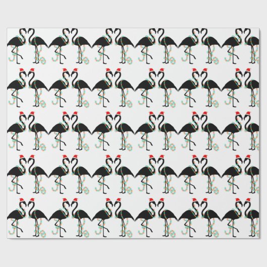 Weihnachtsflamingo santa geschenkpapier (Flach)