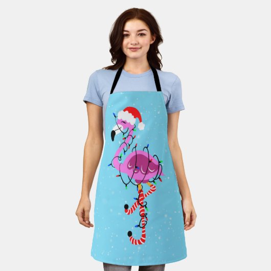 Weihnachtsflamingo Schürze (Getragen)