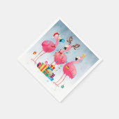 Weihnachtsflamingo Serviette (Ecke)