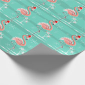 Weihnachtsflamingo-Streifen-Packpapier Geschenkpapier (Ecke)