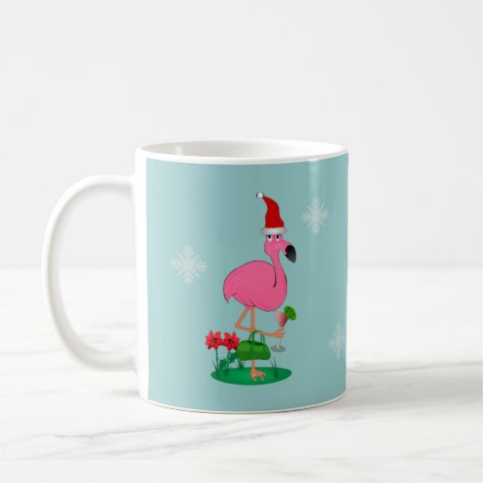 Weihnachtsflamingo-Tasse Kaffeetasse (Links)