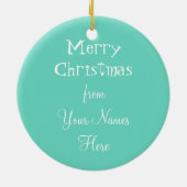 Weihnachtsflamingo-Textverzierung rund Keramikornament (Hinten)