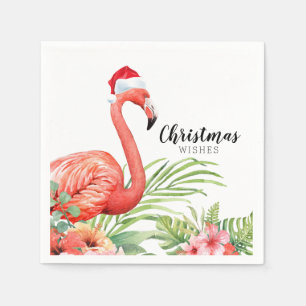 Weihnachtsflamingo   Weihnachtsgrüße   Papier Serviette