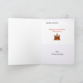 Weihnachtsflamingo-Weihnachtsmannmütze Karte (Innenseite)