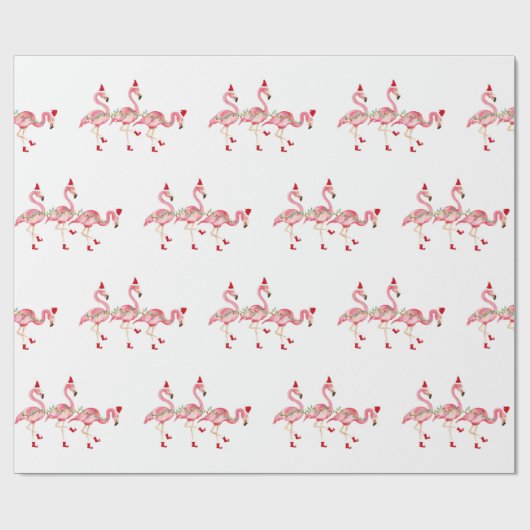 Weihnachtsflamingompapier Geschenkpapier (Flach)