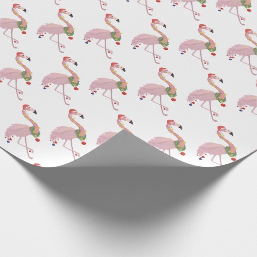 Weihnachtsflamingos Geschenkpapier (Ecke)