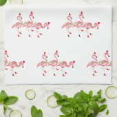 Weihnachtsflamingücher Geschirrtuch (Gefaltet)