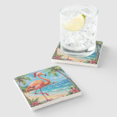 Weihnachtsflamme Steinuntersetzer (Seitenansicht)