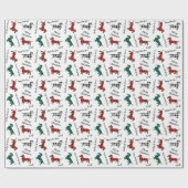 Weihnachtsflanell-rote und grüne Dackeln Geschenkpapier (Flach)