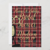 Weihnachtsflannel Foil Bubbly Brautparty Einladung (Vorderseite)