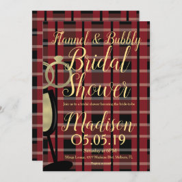 Weihnachtsflannel Foil Bubbly Brautparty Einladung