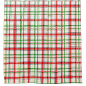 Weihnachtsflannel Kariert Tartan Design - Weiß Duschvorhang (Vorderseite)