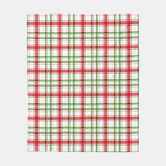 Weihnachtsflannel Kariert Tartan Design - Weiß Fleecedecke (Vorderseite)