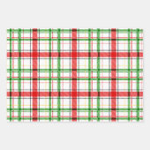 Weihnachtsflannel Kariert Tartan Design - Weiß Geschenkpapier Set (Vorderseite 3)