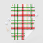 Weihnachtsflannel Kariert Tartan Design - Weiß Golfhandtuch (Insitu)