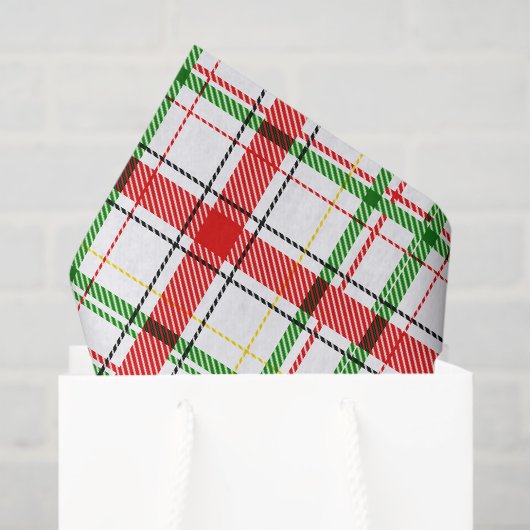 Weihnachtsflannel Kariert Tartan Design - Weiß Seidenpapier