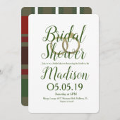 Weihnachtsflannel Karierte Foil Rings Brautparty Einladung (Vorne/Hinten)