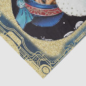 Weihnachtsflapper Girl Large White Fur Coat Seidenpapier (Ausschnitt)