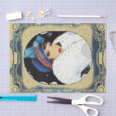 Weihnachtsflapper Girl Large White Fur Coat Seidenpapier (Handwerk)