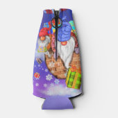 Weihnachtsflasche Cooler Gnomes Flying gibt Gesche Flaschenkühler (Rückseite)