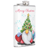 Weihnachtsflasengeschenk Gnome mit Geschenken Flachmann (Rechts)